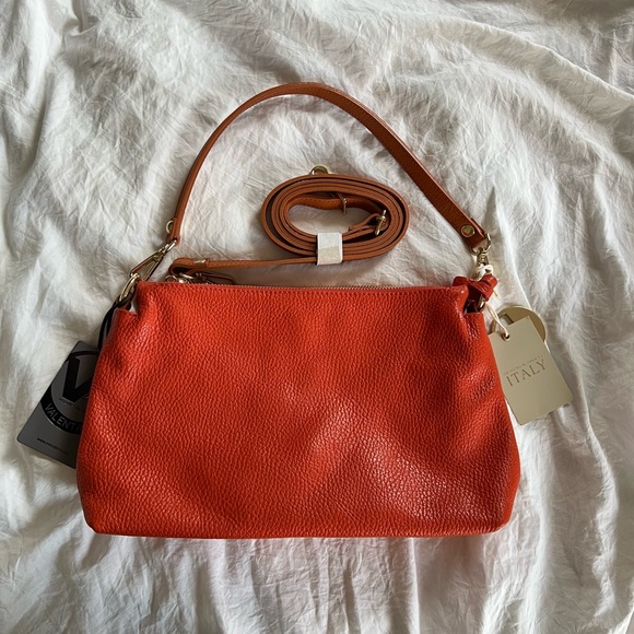 Valentina 1993 Orange Leather Shoulder Bag - Picture 7 of 11